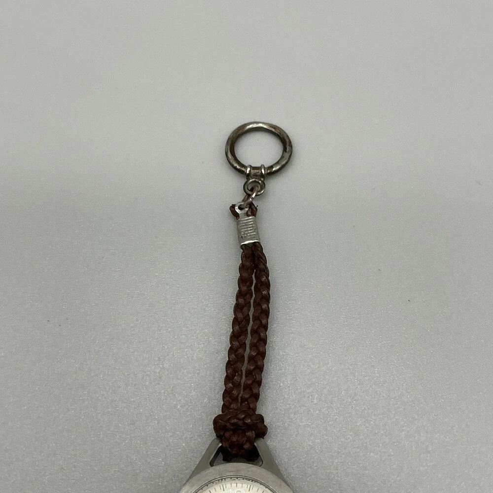 Eddie Bauer Womens Watch 27mm Cream Dial Brown Braided Leather New Battery 6.75